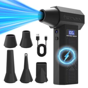 Mini Electric Compressed Air Duster – 130,000 RPM Rechargeable 3-Speed, Replaces Canned Air for PC, Keyboard & Camera
